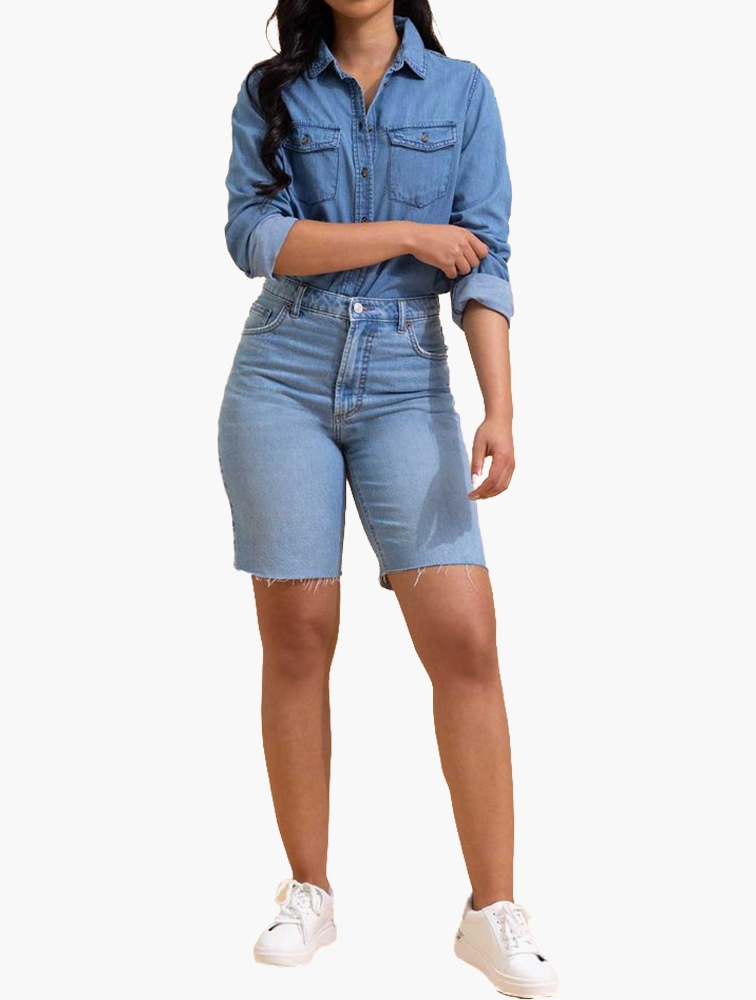Women's high 2025 rise bermuda shorts